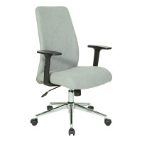 OSP Home Furnishings EVA26-E17 Evanston Office Chair in Fog Fabric with Chrome Base